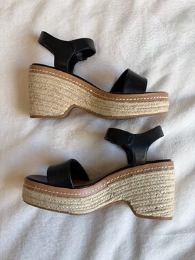 a.n.a Women's Black Espadrille Platform Sandals